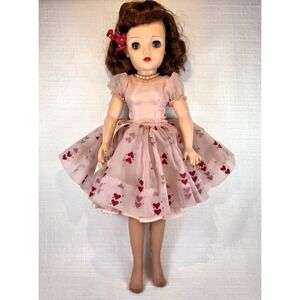 Vintage Ideal Miss Revlon Doll Original Hearts Dress Red Hair Pearls VT-18 18"